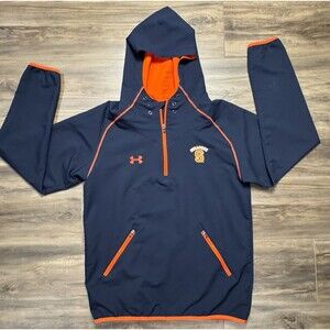 Under Armour Loose Syracuse University 1/4 Zip Blue/Orange Polyester SZ S